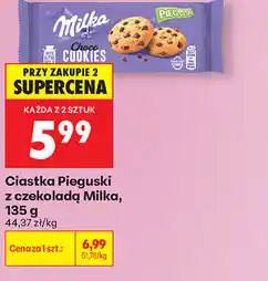Biedronka Ciastka Pieguski z czekoladą Milka oferta