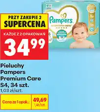 Biedronka Pieluchy Pampers Premium Care S4, 34 szt oferta