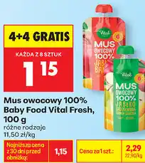 Biedronka Mus owocowy 100% Baby Food Vital Fresh oferta