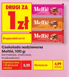 Biedronka Czekolada nadziewana Meltié, 100 g: karmelowa, malinowa, truskawkowa oferta
