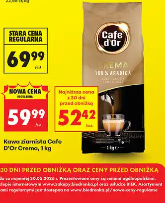 Biedronka Kawa ziarnista Café D'Or Crema oferta