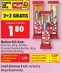 Biedronka Baton Kit Kat: Chunky, 40 g White Chunky Peanut Butter, 42 g oferta
