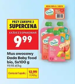 Biedronka Mus owocowy Dada Baby food bio , 5x100 g oferta