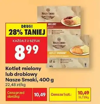 Biedronka Kotlet mielony lub drobiowy Nasze Smaki, 400 g oferta