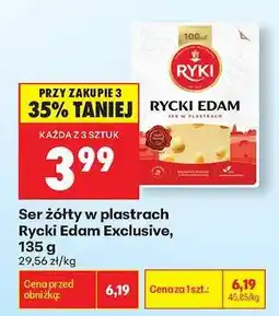 Biedronka Ser żółty w plastrach Rycki Edam Exclusive , 135 g oferta