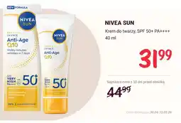 Rossmann Krem do twarzy NIVEA SUN Anti-Age Q10 SPF 50+ PA++++ oferta