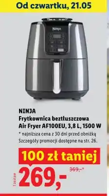 Lidl Frytkownica beztłuszczowa Air Fryer AF100EU 3,8l 1500W NINJA oferta