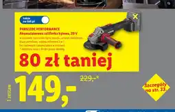 Lidl Akumulatorowa szlifierka kątowa PARKSIDE PERFORMANCE 20V oferta
