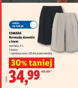Lidl Bermudy damskie z lnem Esmara oferta