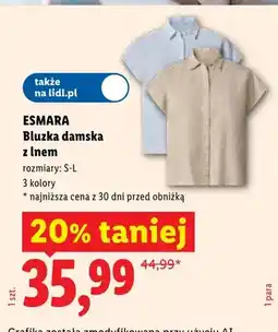 Lidl Bluzka damska z lnem ESMARA oferta