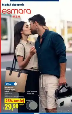Lidl Bermudy męskie z lnem Esmara Men oferta