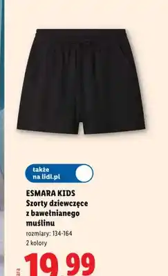 Szorty dziewczęce z bawełnianego muślinu Esmara Kids
