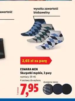 Lidl Skarpetki męskie ESMARA MEN 3-pak oferta