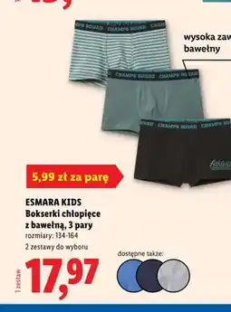 Lidl Bokserki chłopięce z bawełną ESMARA KIDS 3-pak oferta