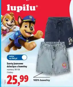 Lidl Szorty jeansowe dziecięce z bawełny Lupilu oferta