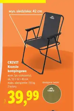 Lidl Krzesło kempingowe CRIVIT 52x52x81cm oferta