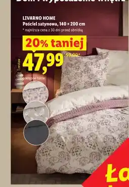 Lidl Pościel satynowa LIVARNO HOME 140x200cm oferta