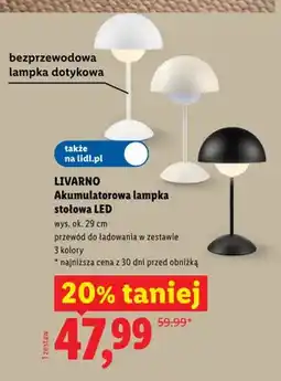 Lidl Akumulatorowa lampka stołowa LED LIVARNO wys. ok. 29cm oferta