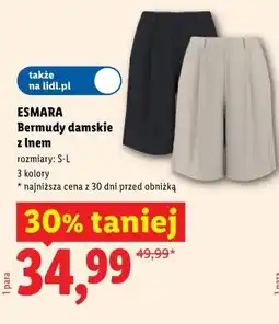 Lidl Bermudy damskie z lnem oferta