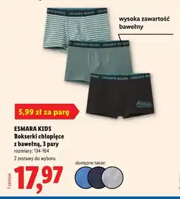 Lidl Bokserki chłopięce z bawełną, 3 pary oferta
