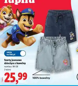 Lidl Szorty jeansowe dziecięce z bawełny oferta
