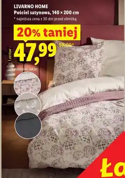 Lidl LIVARNO HOME Pościel satynowa, 140 × 200 cm oferta