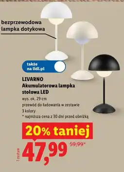 Lidl LIVARNO Akumulatorowa lampka stołowa LED oferta