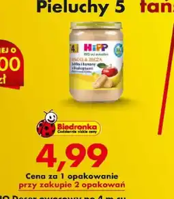 Biedronka Deser owocowy po 4m-cu jabłka i banany z biszkoptami oferta