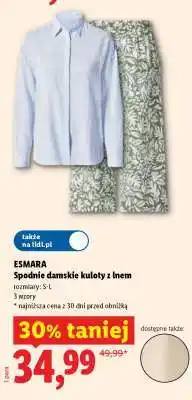 Lidl ESMARA Spodnie damskie kuloty z lnem oferta