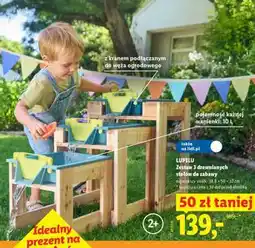 Lidl LUPILU Zestaw 3 drewnianych stołów do zabawy oferta