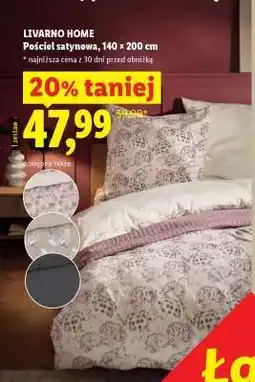 Lidl LIVARNO HOME Pościel satynowa, 140 x 200 cm oferta