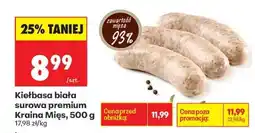 Biedronka Kielbasa biała surowa premium Kraina Mięs 500 g oferta