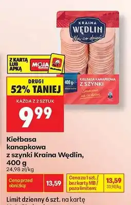 Biedronka Kiełbasa kanapkowa z szynki Kraina Wędlin, 400 g oferta