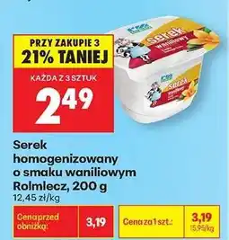 Biedronka Serek homogenizowany o smaku waniliowym Rolmlecz , 200 g oferta