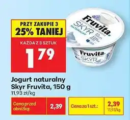 Biedronka Jogurt naturalny Skyr Fruvita, 150 g oferta