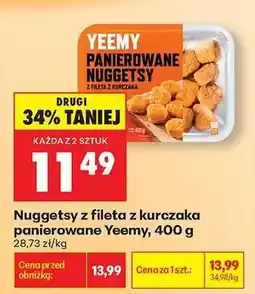 Biedronka Nuggetsy z fileta z kurczaka panierowane Yeemy, 400 g oferta