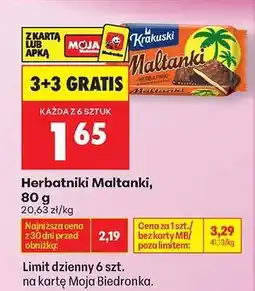 Biedronka Herbatniki Maltanki 80 g oferta
