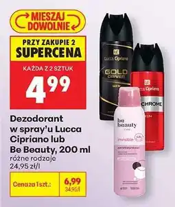 Biedronka Dezodorant w spray’u Lucca Cipriano lub Be Beauty, 200 ml oferta
