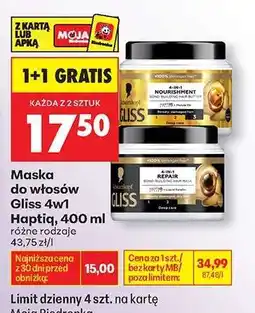 Biedronka Maska do włosów Gliss 4w1 HaptIQ, 400 ml oferta