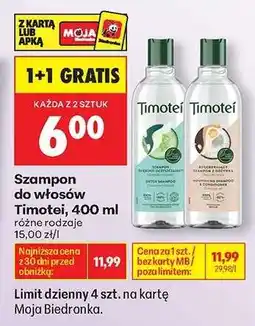 Biedronka Szampon do włosów Timotei, 400 ml oferta