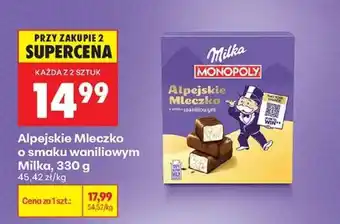 Biedronka Alpejskie Mleczko o smaku waniliowym Milka 330 g oferta