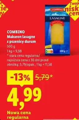 Lidl Makaron COMBINO lasagne z pszenicy durum oferta