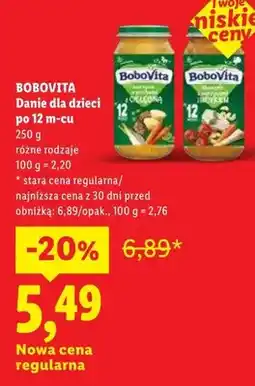 Lidl Danie dla dzieci po 12m-cu BoboVita oferta