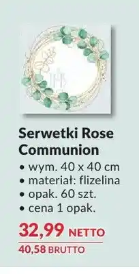 Makro Serwetki DUNI Rose Communion 40x40cm oferta