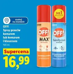 Lidl Spray przeciw komarom OFF! familycare oferta
