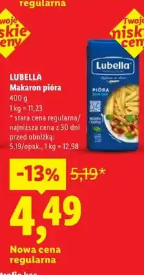 Lidl Makaron pióra Lubella oferta