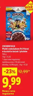 Lidl Płatki czekoladowe Psi Patrol w kształcie kostek i piesków CROWNFIELD oferta