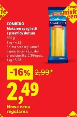 Lidl Makaron COMBINO spaghetti z pszenicy durum oferta