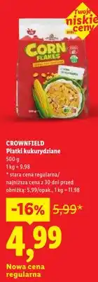 Lidl Płatki kukurydziane CROWNFIELD oferta
