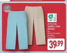 ALDI Spodnie z lnem damskie UP2FASHION oferta